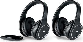 "Meliconi Easy Digital Bundle" ausinės 2 belaidės stereofoninės televizoriaus ausinės 100 % skaitmeninės su analoginio / skaitmeninio garso įvestimi ir matmenų siųstuvo pagrindu, juodos spalvos