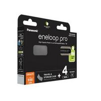 Įkraunamos baterijos PANASONIC ENELOOP PRO AAA 930 mAh 4 szt + langelis (BK-4HCDE/4CP+CASE)