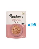 APPLAWS Cat Adult Pouch Tuna Fillet with Salmon in Jelly tuno filė su lašiša drebučiuose 16x70 g