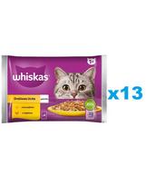 WHISKAS Adult 52x85 g Paukštiena Uczta drėgnas maistas suaugusioms katėms želė su: vištiena, kalakutiena