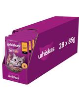 WHISKAS Adult paketėlis 28x85 g drėgno maisto suaugusioms katėms su ėriena ir kalakutiena