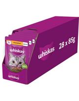WHISKAS Adult 28x85g drėgnas maistas suaugusioms katėms su vištienos drebučiais