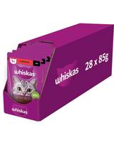 WHISKAS Adult 28x85g drėgnas pašaras suaugusioms katėms su jautiena