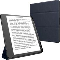 kwmobile E-skaityklės apsauginis dėklas, suderinamas su "Amazon Kindle Scribe" (2022/2024) dėklu - dirbtinės odos dėklas elektroninei skaityklei su dvigubu stovu ir rašiklio laikikliu, tamsiai mėlynos spalvos