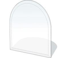 Stiklas po židiniu 1100x1000x8 mm pusiau arka