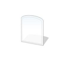 Stiklas po židiniu 1100x1000x8 mm pusiau arka