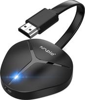 Belaidis HDMI ekrano adapteris, 4K HDR HDR WiFi HDMI srautinio vaizdo sinchronizavimo adapteris, suderinamas su telefono / planšetinio kompiuterio / OS / Android / Windows / Mac / PC ir HDTV / monitoriaus / projektoriaus, Miracast Airplay DLNA, juodas