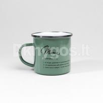 Metalinis puodelis su stilingu užrašu „Mama“, alyvuogių spalvos, 300 ml