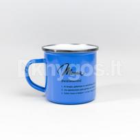Metalinis puodelis su stilingu užrašu „Mama“, mėlynas, 300 ml