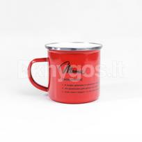 Metalinis puodelis su stilingu užrašu „Mama“, raudonas, 300 ml