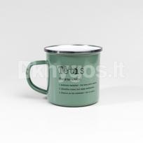 Metalinis puodelis „Tėtis“, alyvuogių spalvos, 300 ml