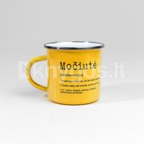 Metalinis puodelis „Močiutė“, geltonas, 300 ml