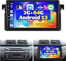 "Hikity Android" belaidis "Carplay" su navigacija BMW E46 1999-2005 Belaidis "Android" automobilinis radijas su 9 colių jutikliniu ekranu, palaikantis "Bluetooth WiFi FM/USB" + atbulinės eigos kamera