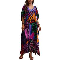 Ladies Loose Beach Cover Up Robe Vacation Sun Shirt Cover Up One Size