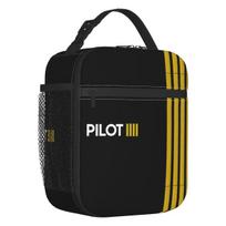 Aviacijos Mėgėjo Daugkartinė Pietų Dėžutė Nepralaidi Lėktuvo Pilotui Aviatoriui Oro Kovotojui Šilumos Laikiklis Maistui Izoliuota Pietų Kuprinė Mokyklai 26x21x11CM smėlis