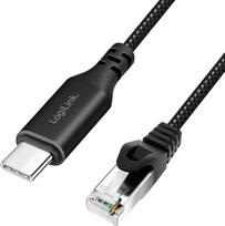 "LogiLink CU0416" aktyvusis USB 3.2 (C tipo) ir tinklo (RJ45) jungiamasis kabelis - 1Gbps, 10 m