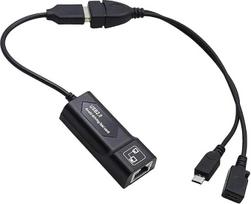 Greitas LAN eterneto adapteris "Fire TV Stick Lite/4K/4K Max" su USB OTG kabelio adapteriu stabiliam laidiniam interneto ryšiui, iki 100Mbps USB eterneto tinklo adapteris (juodas)