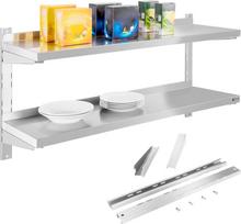 Royal Catering Plieninė sieninė lentyna pakabinama dviguba reguliuojama 120 cm