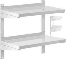 Royal Catering Prie sienos tvirtinama dviguba reguliuojama lentyna STAL 60 x 30 cm