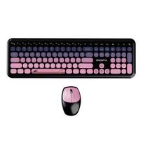 Mofii Wireless Mouse + Keyboard Set: Circular Keycaps, Multicolored Keyboard, Wireless Keyboard for Women in Office
