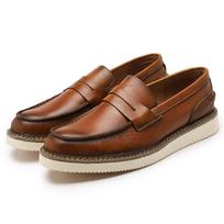 Mada Natūrali Oda Vyriški Laisvalaikio Batai Verslo Slip On Rankų Darbo Batai Karštas Išpardavimas Prekės Ženklas Prabangūs Klasikiniai Vyriški Batai Plokščiapadžiai Moksasinai 38 ruda