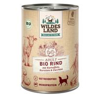 WILDES LAND Bio beef konservuotas begrūdis pašaras suaugusiems šunims su ekologiška jautiena, 400 g