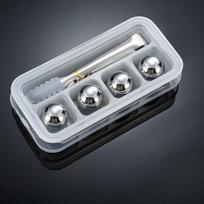 Nerūdijančio plieno metaliniai ledo rutuliukai kubeliai gėrimų vėsinimo akmenukai dovanos vaikinui daugkartinio naudojimo rutuliukai 4pcs Ice Balls