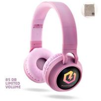 PowerLocus Buddy Belaidžiai suprajaučiai ausinukai vaikams - Bluetooth, Micro SD, LED šviesos - Rožinė