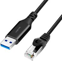 "LogiLink" CU0406 Aktyvusis USB 3.0 (A tipo) ir tinklo (RJ45) jungiamasis kabelis - 1Gb/s, 10 m