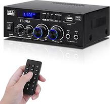 BT-398A Hi-Fi stiprintuvas "Bluetooth 5.0" stereofoninio garso stiprintuvas 2.0 kanalo 60W + 60W skaitmeninis stiprintuvas "Echo Sub Sound Amplifier" imtuvas su FM radijo imtuvu SD/USB mikrofonu pasyviajam garsiakalbiui