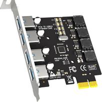 GLOTRENDS U3044 4 prievadų USB 3.0 5Gb/s PCIe išplėtimo plokštė, skirta "Intel", AMD ir ARM platformoms, suderinama su "Windows" ir "Linux" (nepalaiko "Mac OS")