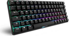 Sharkoon Skiller SGK50 S3 PBT juoda, RGB žaidimų klaviatūra, Gateron G PRO 3.0 geltona, 75% išdėstymas