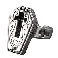 Openable Skeleton Coffin Crosses Rings Stylish Skull Coffin Rings Distinctive Finger Rings Accessories for Gatherings