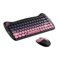 „Cat 2.4g“ belaidės klaviatūros ir pelės rinkinys: Mylimas Pink Punk – teminis rinkinys, skirtas nešiojamiesiems kompiuteriams, asmeniniams kompiuteriams ir namų biuro aplinkai