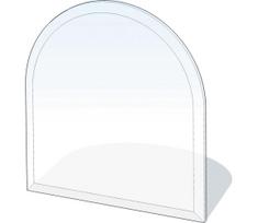 Stiklas po židiniu 1000x1000x6 mm pusiau arka