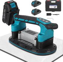 "2-in-1" akumuliatoriaus plytelių kratytuvas ir siurbimo taurės su 30 x 16 cm siurbimo taure 250 kg apkrovos talpa Plytelių klojėjo mašina Elektrinė vibracijos mašina 2 m plytelių sienų plytelių plytų sienų išlyginimo vibratorius