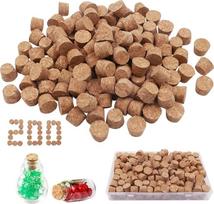 200 vienetų kamštelių amatams, kamštiniai kamščiai kūginiai, 11 mm smailūs kamščiai su laikymo dėžute mėgintuvėliams, buteliukams, dekoracijoms, vaistų kamšteliams, norų buteliukams