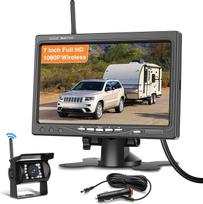 Belaidis atbulinės eigos kameros rinkinys su 7 colių monitoriumi, atbulinės eigos kamera IP68 vandeniui atspari IR naktinio matymo belaidė automobilinė kamera, skirta sunkvežimiams, autobusams, sunkvežimiams, sunkvežimiams, nameliams ant ratų 12V-36V