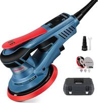 FANZWORK EZ150A bešepetėlinis atsitiktinis orbitinis šlifuoklis su dėklu, 5 mm šlifavimo eiga, 150 mm šlifavimo diskas, 350 W variklis, 7 pakopų greičio reguliavimas, diskinis stabdys, 9 x šlifavimo tinkleliai, 1 x atsarginis
