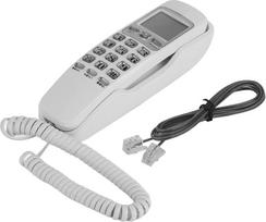 Telefonas su fiksuota sienele, baltas sieninis telefonas, laidinis telefonas su skambučio ekranu, triukšmo slopinimo funkcija, vieno mygtuko pakartotinio rinkimo funkcija