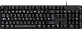 "Logitech G 413 SE" mechaninė žaidimų klaviatūra - su foniniu apšvietimu, taktiliniais mechaniniais jungikliais, apsaugota nuo prieglobsčio, suderinama su "Windows", "macOS", vokišku QWERTZ išdėstymu - juoda