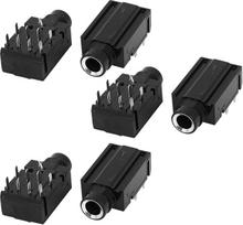 "Sourcingmap®" 6,35 mm stereofoninio lizdo lizdas PCB plokštės montavimo adapteris 9P, 6 vnt.)