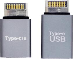 "xiwai" USB 3.1 priekinės plokštelės antraštės jungtis iš E tipo į A tipo ir C tipo USB-C pagrindinės plokštės išplėtimo duomenų adapteris, 2 vnt.