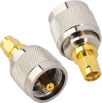 BOOBRIE 2 SMA į UHF PL259 adapterio pakuotė UHF vyriškasis į SMA vyriškąjį koaksialinį kištuką Mažų nuostolių koaksialinis adapteris, skirtas "Walkie Talkie" antenoms Transliavimo radijo stotims "WiFi