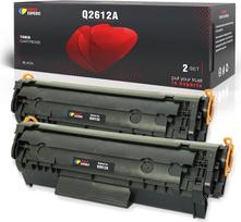 Toner Experte Kompatibel für HP Q2612A 12A Schwarz Tonerkartusche Ersatz für Q2612A FX10 für LaserJet 1010 1018 1020 1022 3015 3055 Canon LBP-2900 Druckerpatronen 2er-Pack