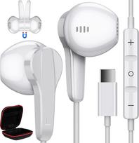 USB C ausinės "Samsung Galaxy A54 A34 A53 A33 S25 S24 Ultra S20FE Pixel 9 Pro 8 7 6 iPhone 16 15 Pro Max", magnetinės USB C ausinės su mikrofonu ir kabeliu, skirtos "Xiaomi