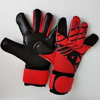 Futbolo Vartininko Pirštinės Kvėpuojančios Sutirštintos Vidiniu Siūlu VG Pjūvio Neslystančios Smūgius Sugeriančios Vartininko Įranga Lateksas 4MM size 7 raudona juoda spalva