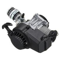 49cc 2 taktų motociklo variklis su oro filtru, karbiuratoriumi dviračiu Mini Dirt ATV Quad juoda