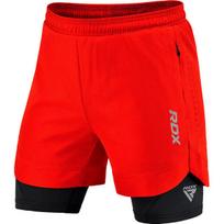 MMA šortai T16 2-in-1, raudoni/juodi