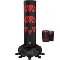 Bokso kriaušė su pirštinėmis RDX KT Ronin 6ft 2-in-1, juoda/raudona